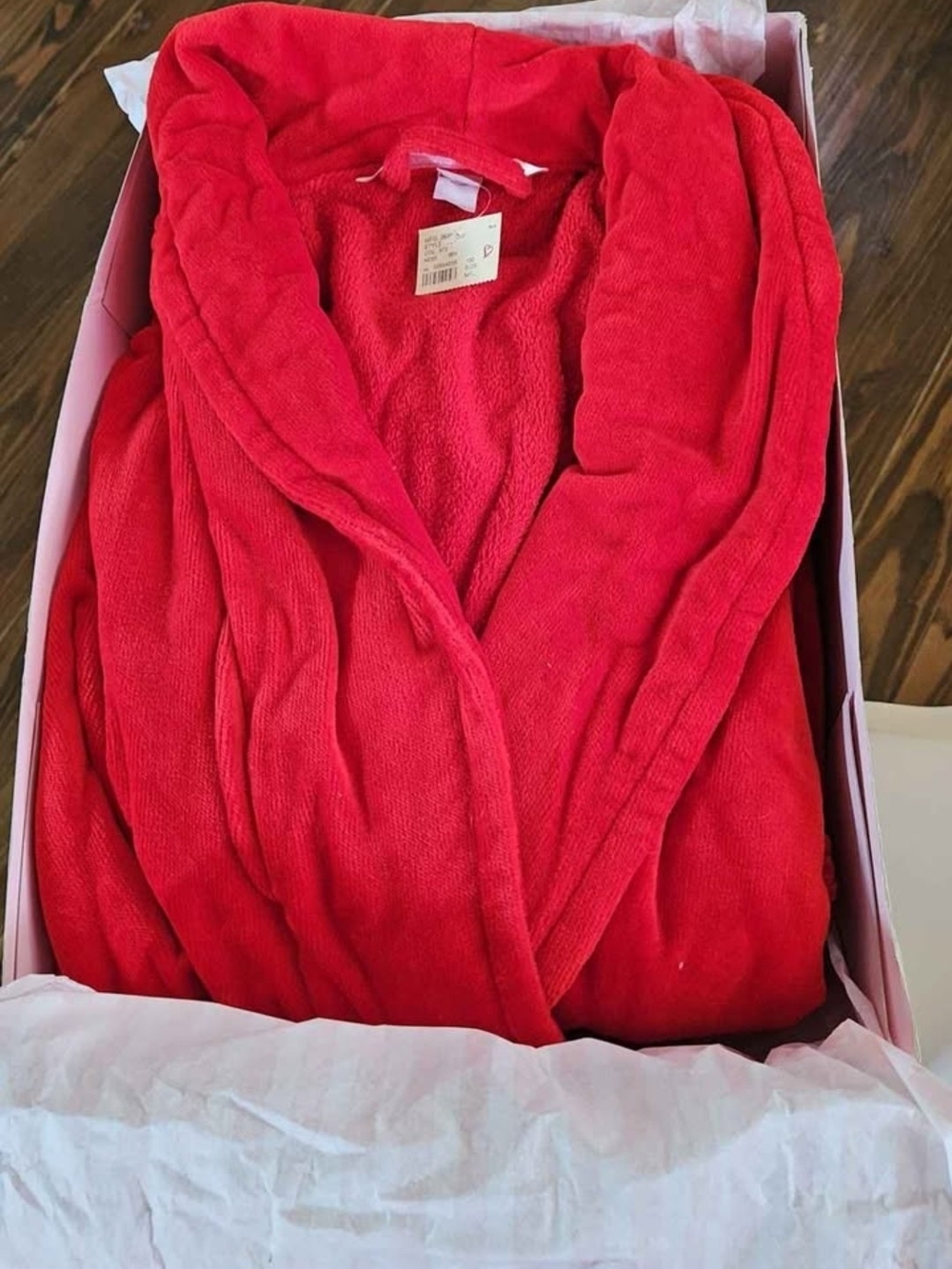 Victoria's Secret Red Plush Shawl-Collar Robe M/L